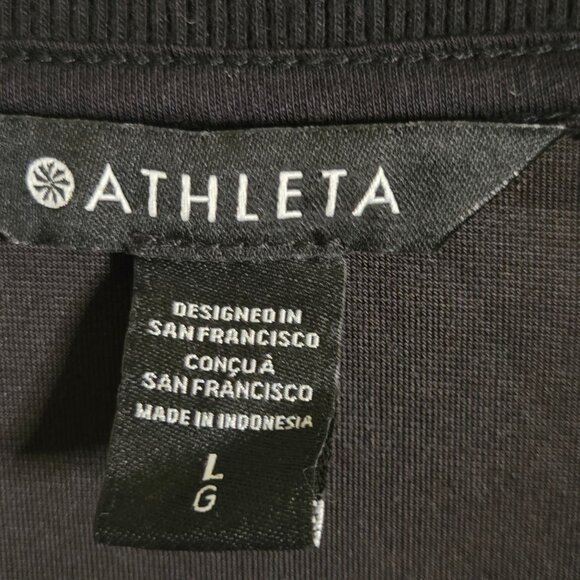 Athleta RetroPlush Velvet Crewneck Pullover Black Mixed Media Size L - Picture 10 of 12